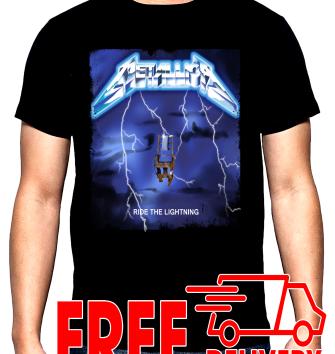 Metallica, Ride the lightning, men's  t-shirt, 100% cotton, S to 5XL